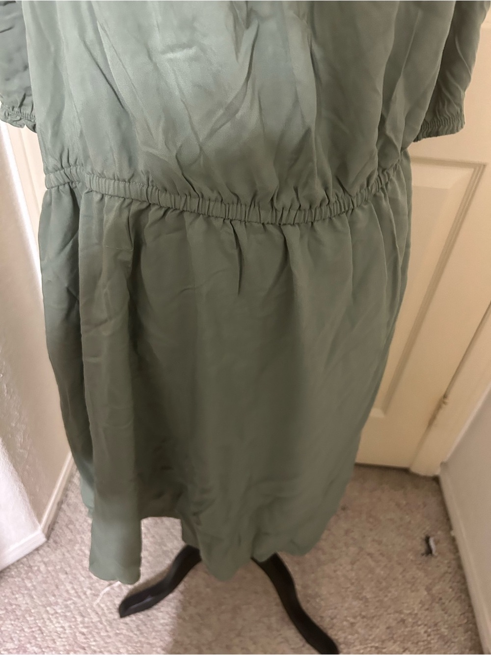 torrid Sage Green Midi Dress with Elastic Waist - Picture 3 of 9